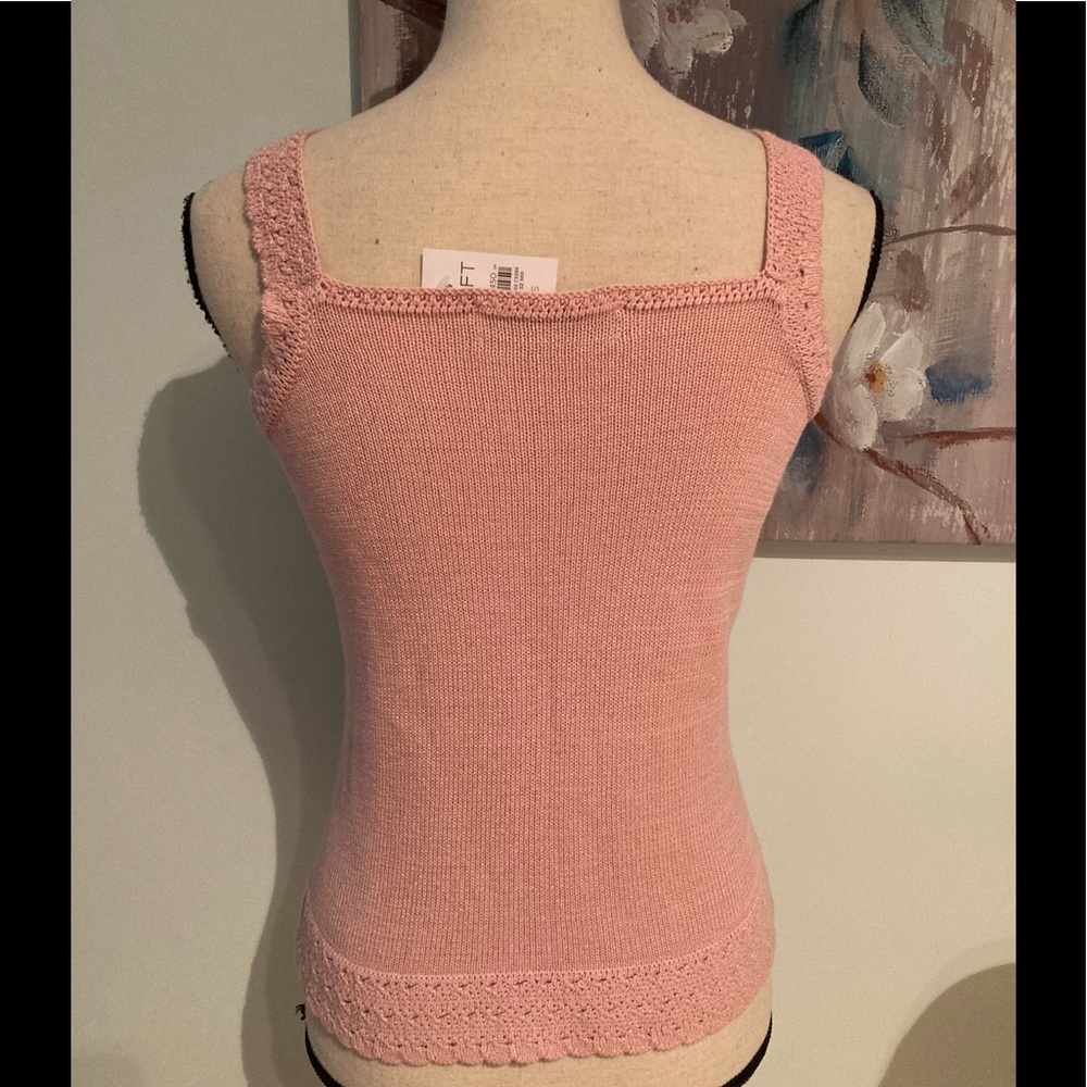 Loft Pink Crochet Sweater Tank - Picture 5 of 5